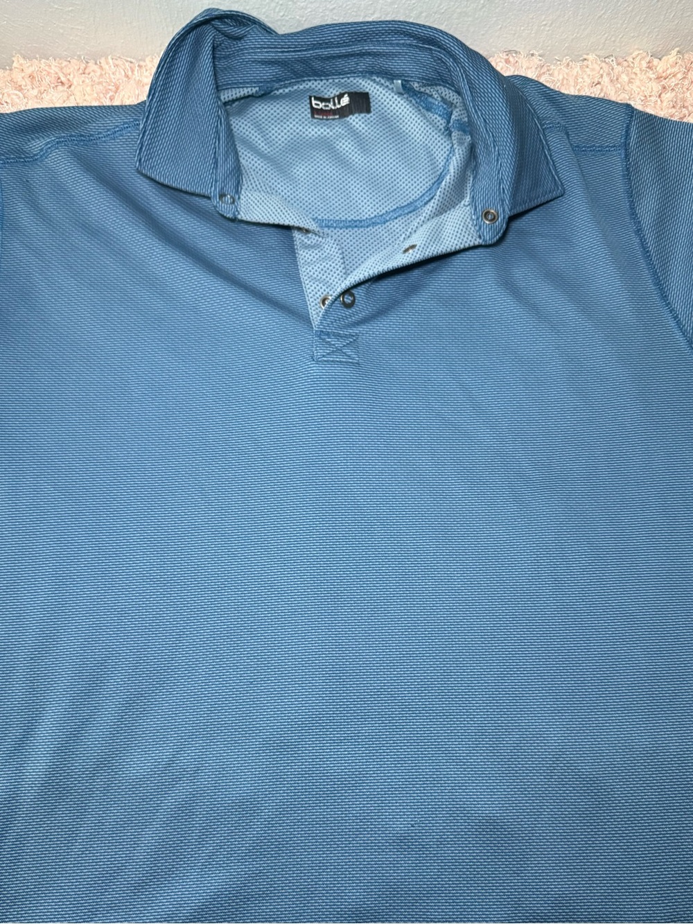 bolle Men's Sky Blue Textured Polo